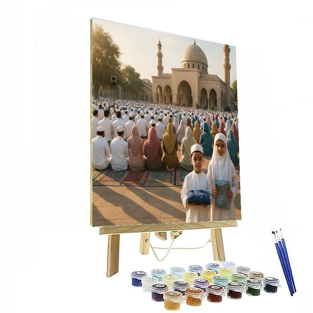 Eid Al Fitr Morning Prayers Number painting