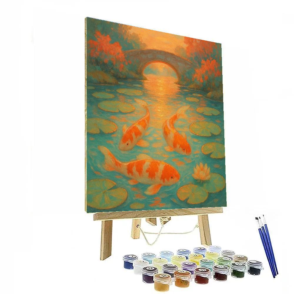 Sunset Koi Hollow Painting by numbers kit