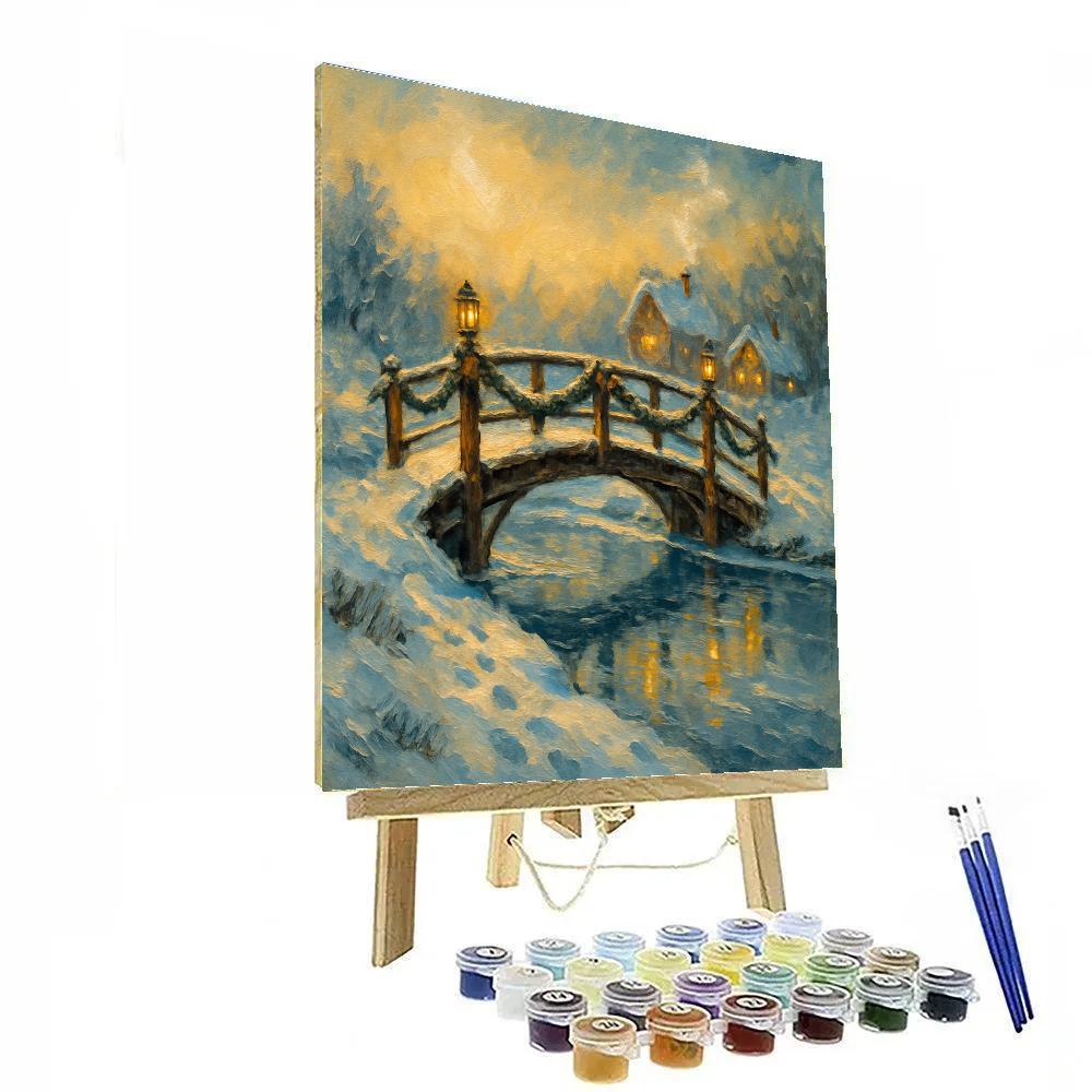 Snowbound Lantern Bridge paint by numbers
