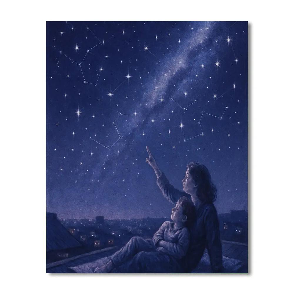 Stargazing On The Roof paint by color