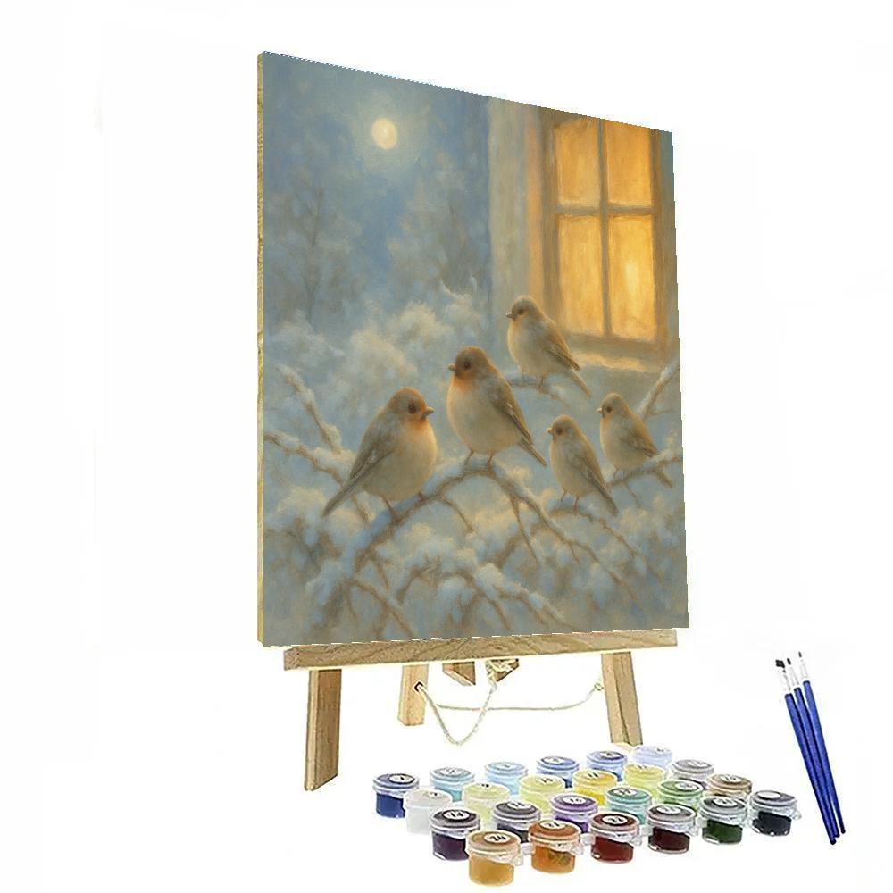 Snowy Finch Hearthside Painting by numbers kit