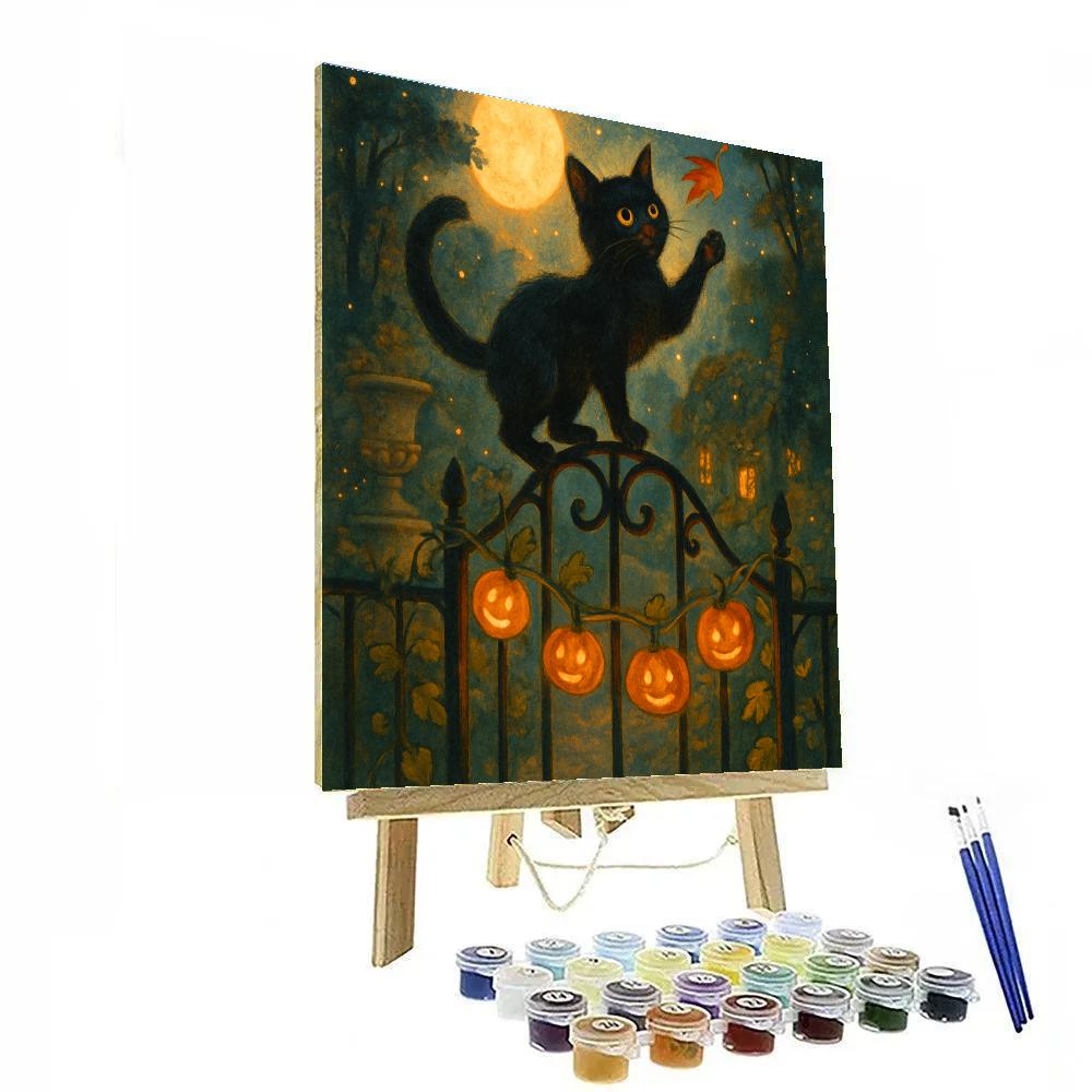 Twilight Tea Garden Gate painting number kit