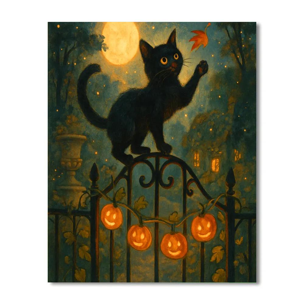 Twilight Tea Garden Gate painting number kit