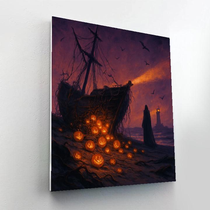 Pumpkin Ship Wreck Number painting
