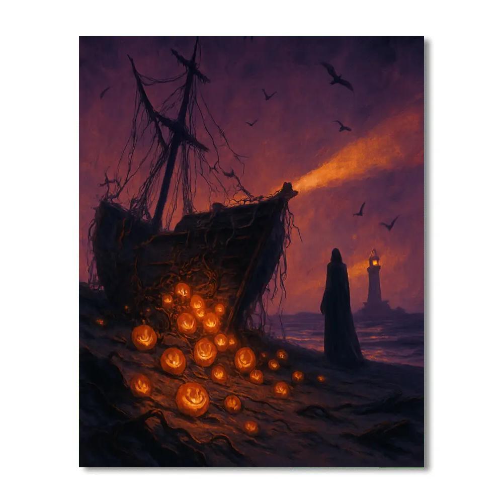 Pumpkin Ship Wreck Number painting