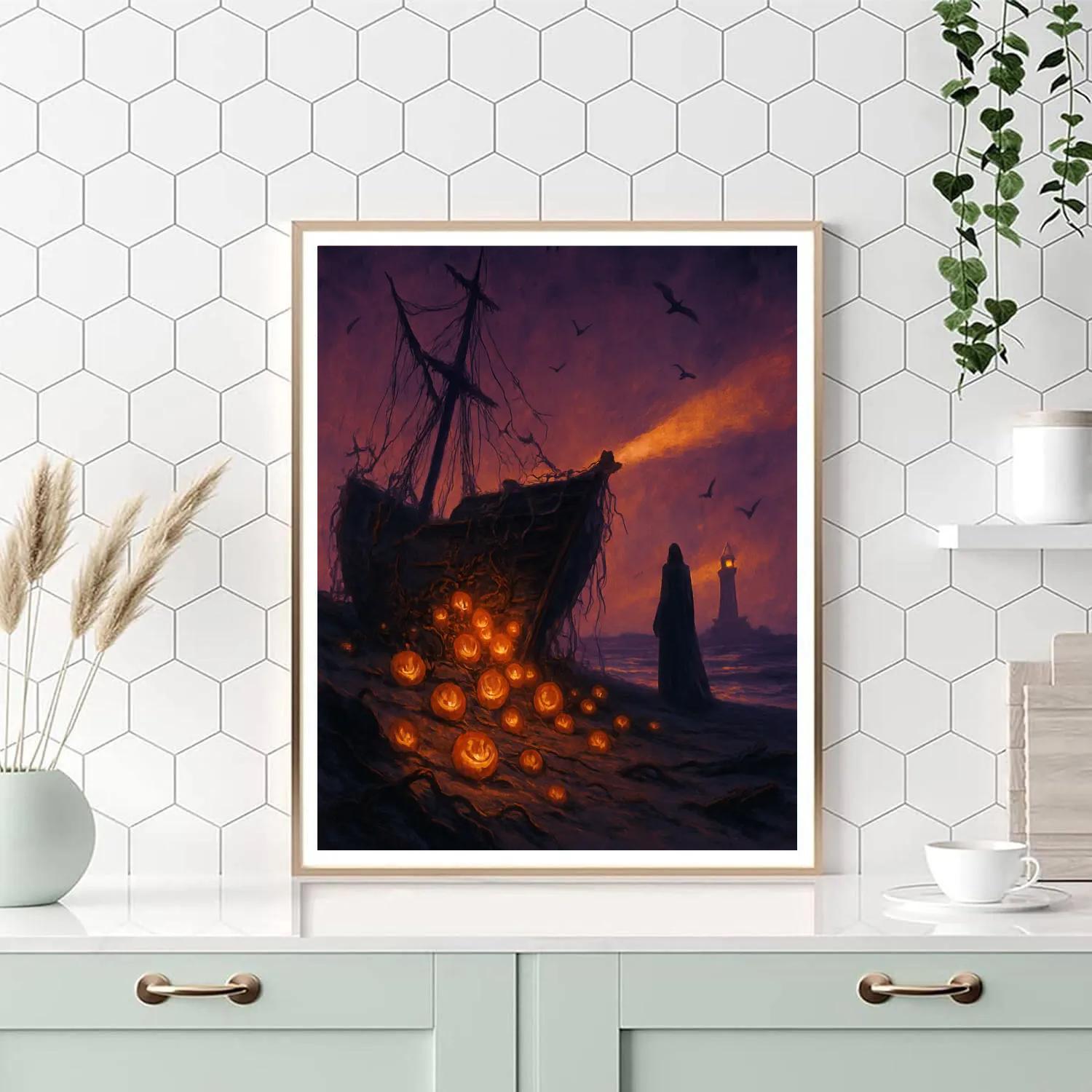 Pumpkin Ship Wreck Number painting