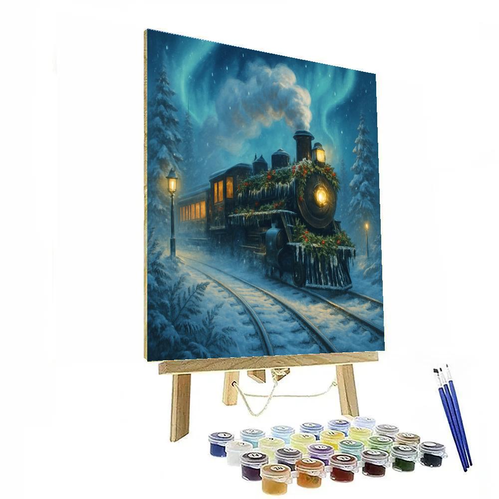 Icicle Train To Wintertown Number painting