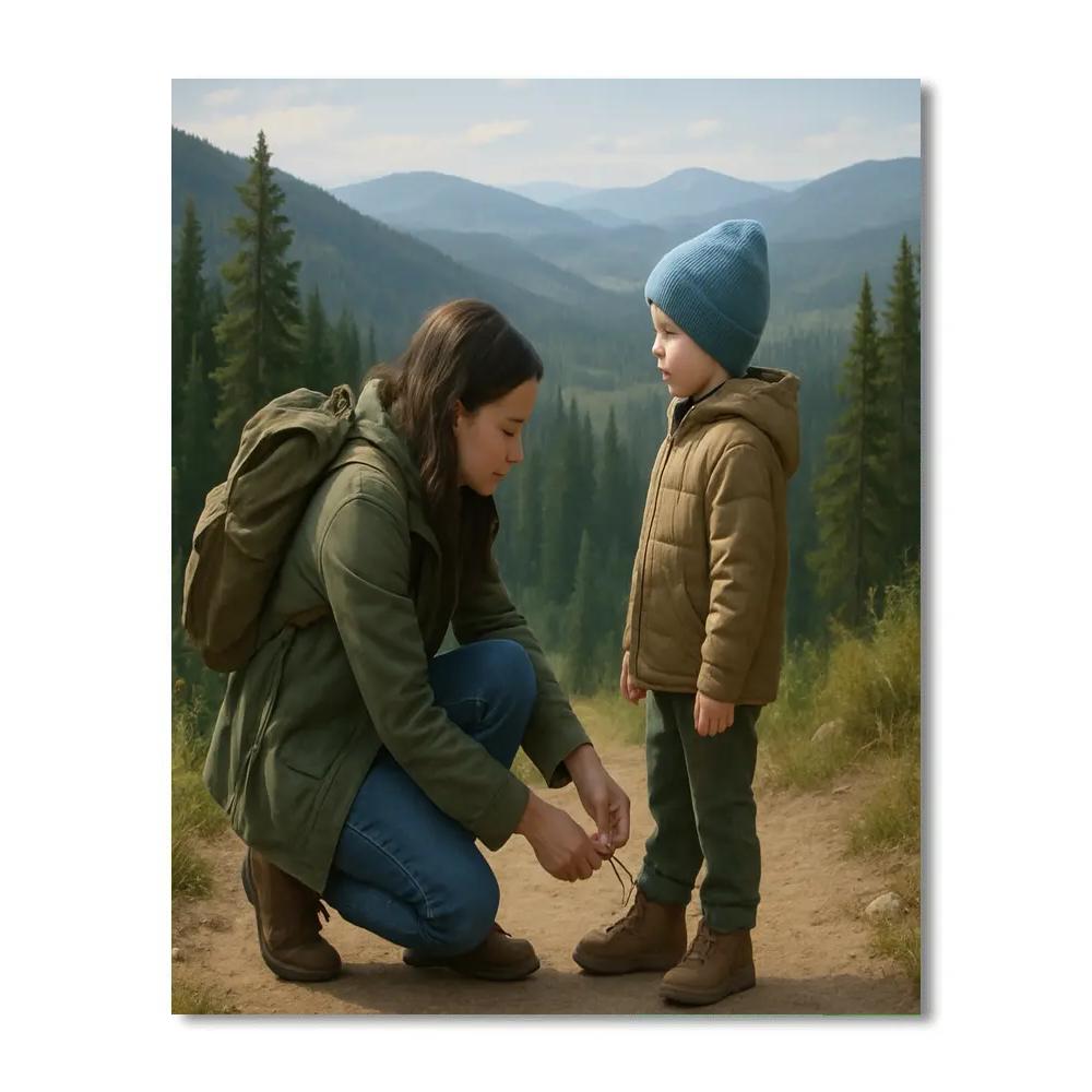Protective Embrace On Hike Painting by numbers kit
