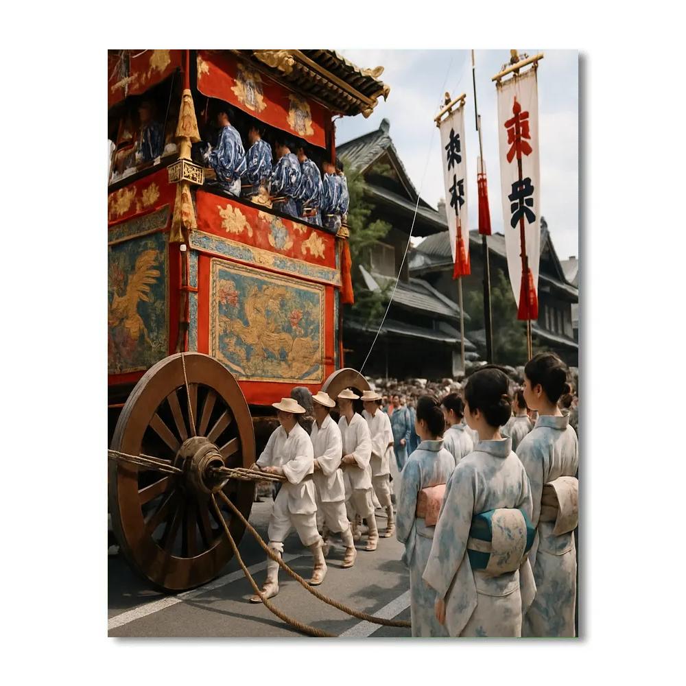 Gion Matsuri Float Procession paint by numbers