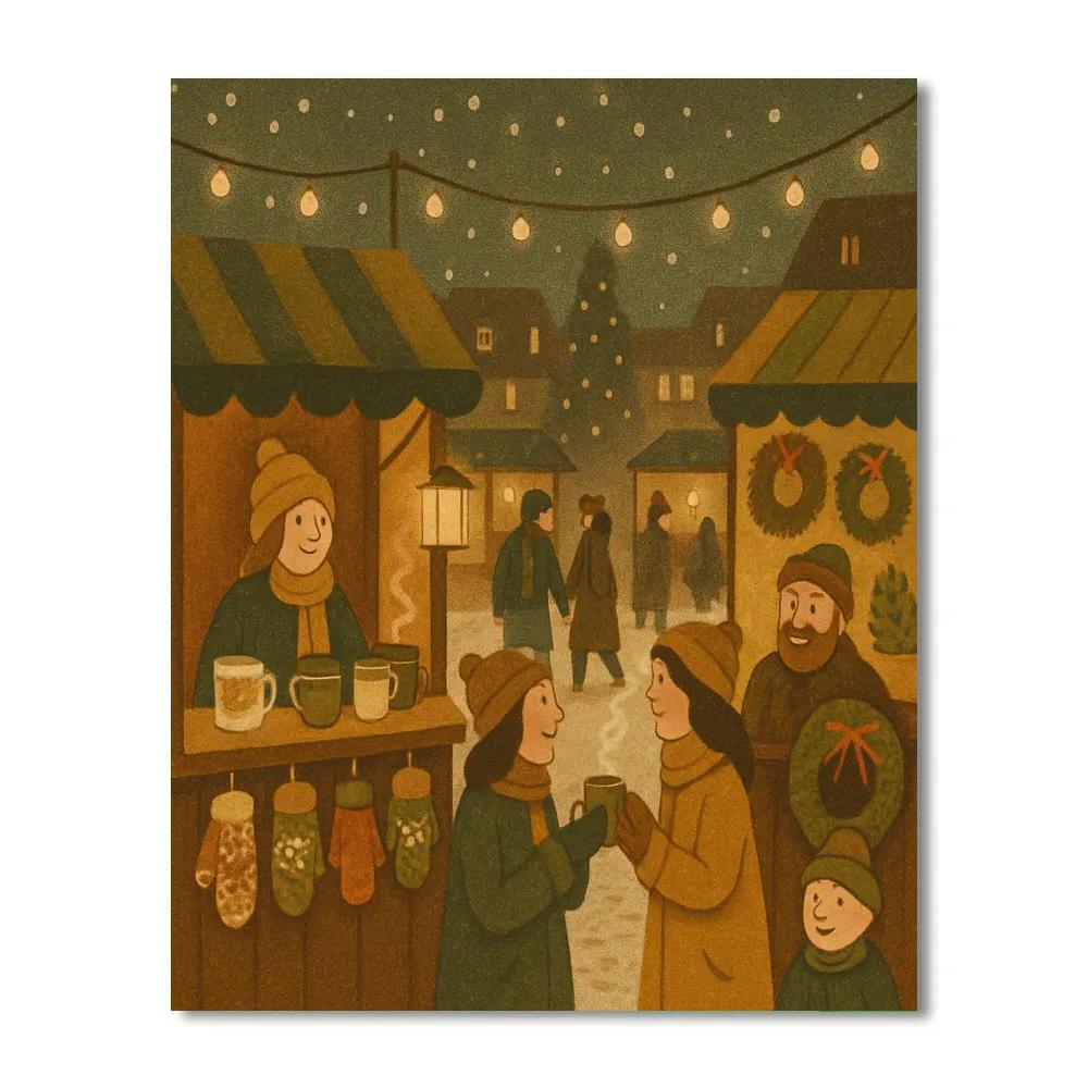 Warm Mittens Market Paint by numbers kits