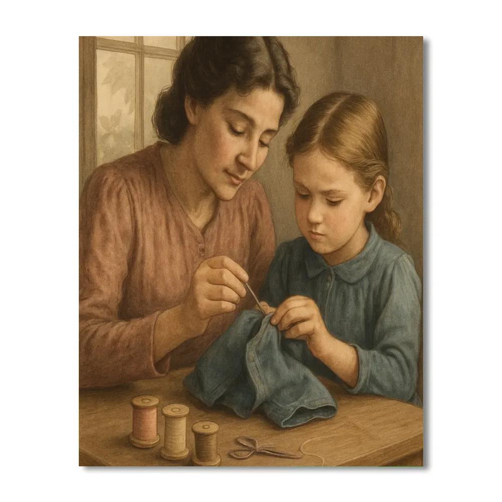 Quiet Sewing Afternoon DIY paint by numbers