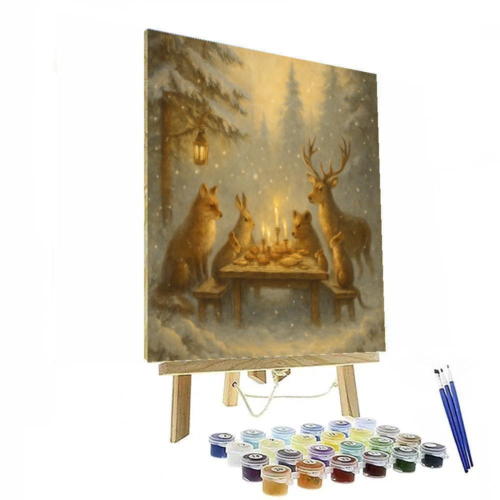 Snowglobe Forest Feast Numbered painting kits