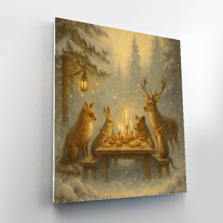 Snowglobe Forest Feast Numbered painting kits