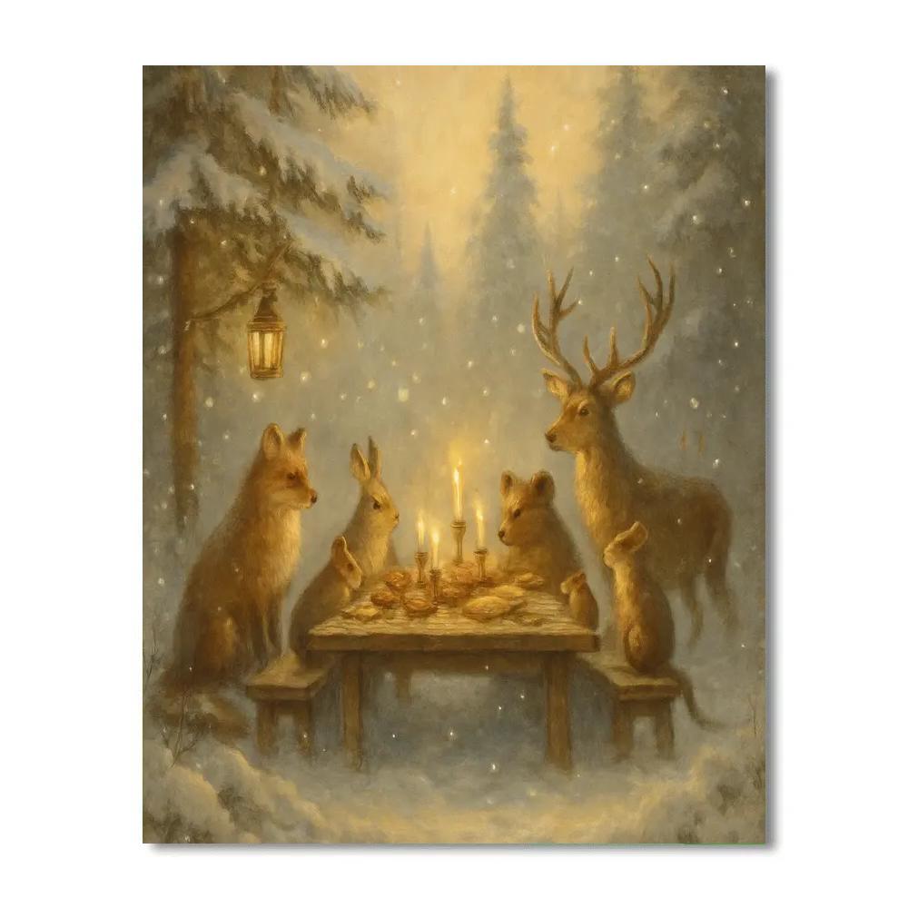 Snowglobe Forest Feast Numbered painting kits