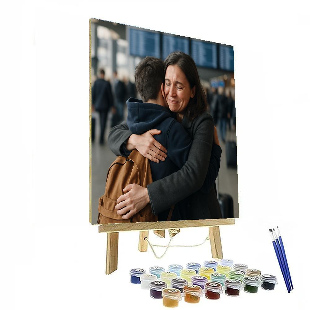 Airport Goodbye Hug Numbered painting kits