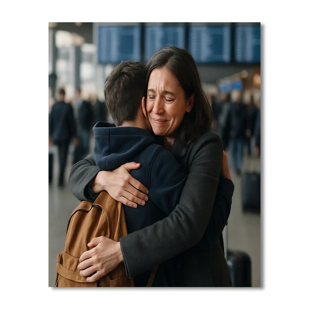 Airport Goodbye Hug Numbered painting kits
