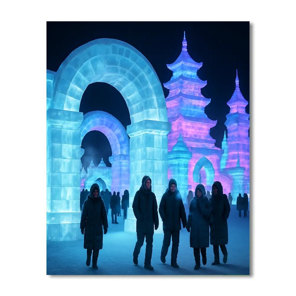 Harbin Ice Lantern Night Numbered painting kits