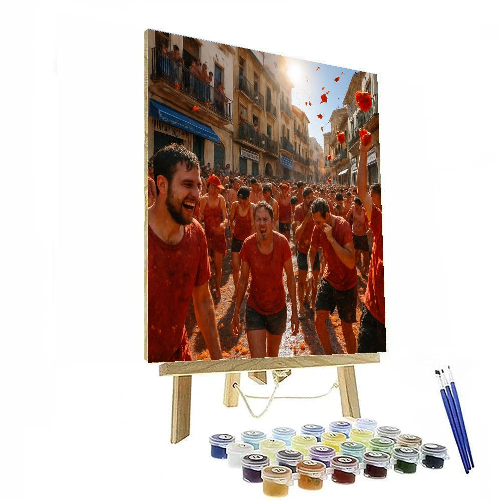 La Tomatina Tomato Fight Numbered painting kits