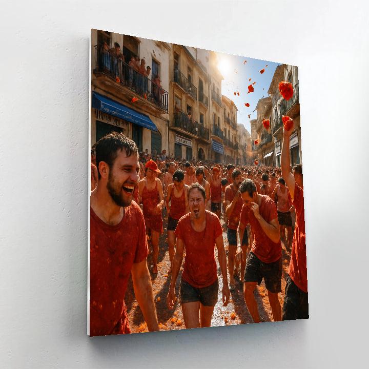 La Tomatina Tomato Fight Numbered painting kits