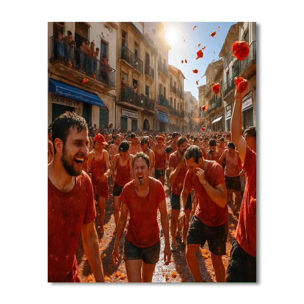 La Tomatina Tomato Fight Numbered painting kits