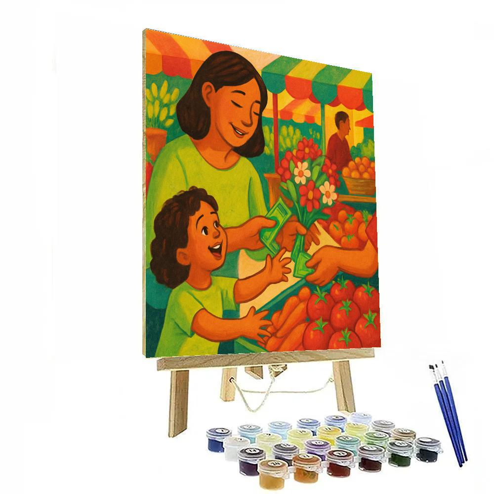 Market Morning Together paint by number