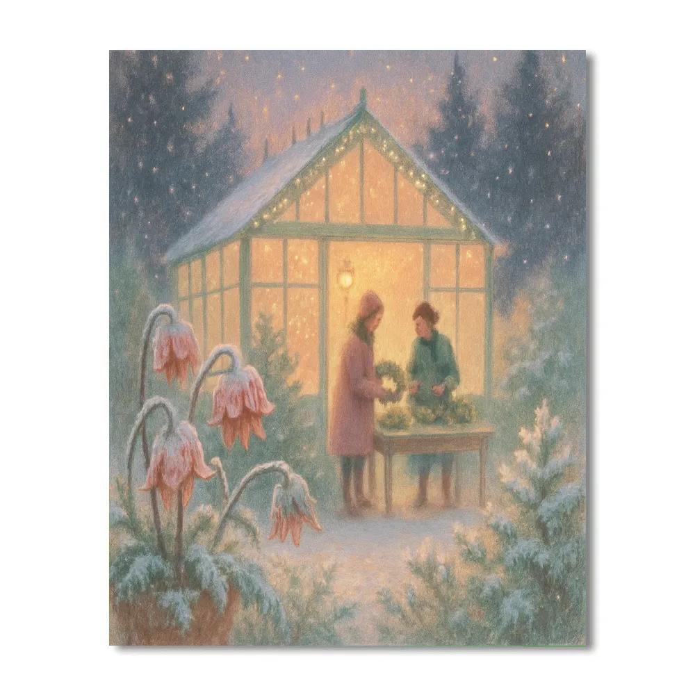 Frost Flower Greenhouse Painting by numbers kit