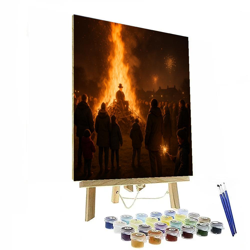 Bonfire Night Guy Fawkes paint by number
