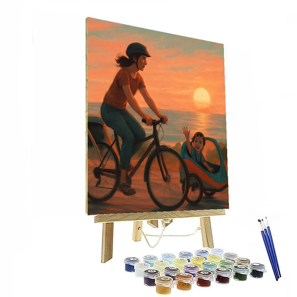 Bike Trailer Sunset Ride paint by numbers