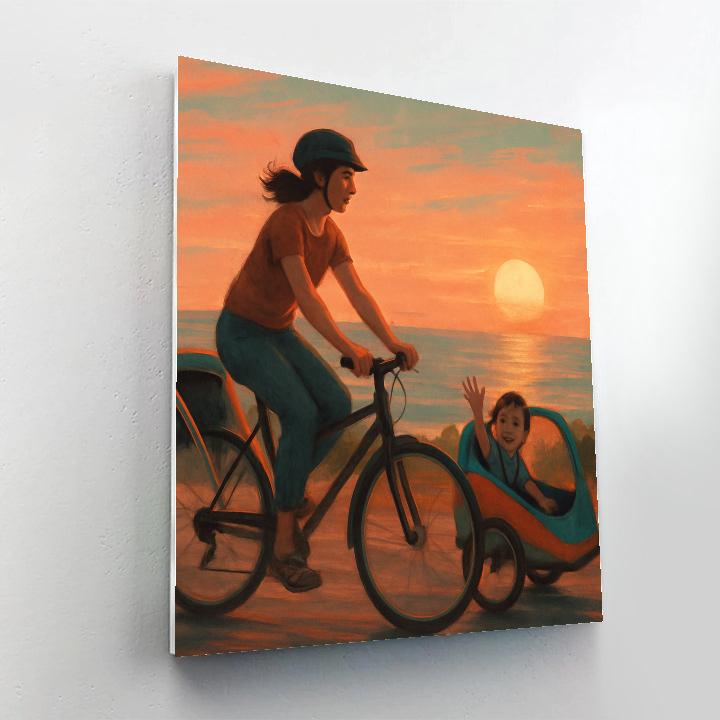 Bike Trailer Sunset Ride paint by numbers