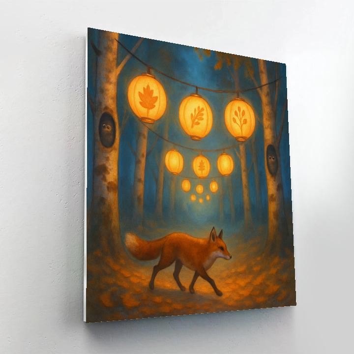 Lantern Fox Crossing DIY paint by numbers