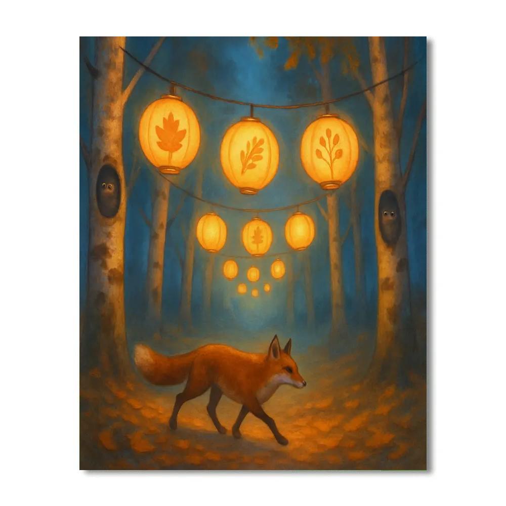 Lantern Fox Crossing DIY paint by numbers