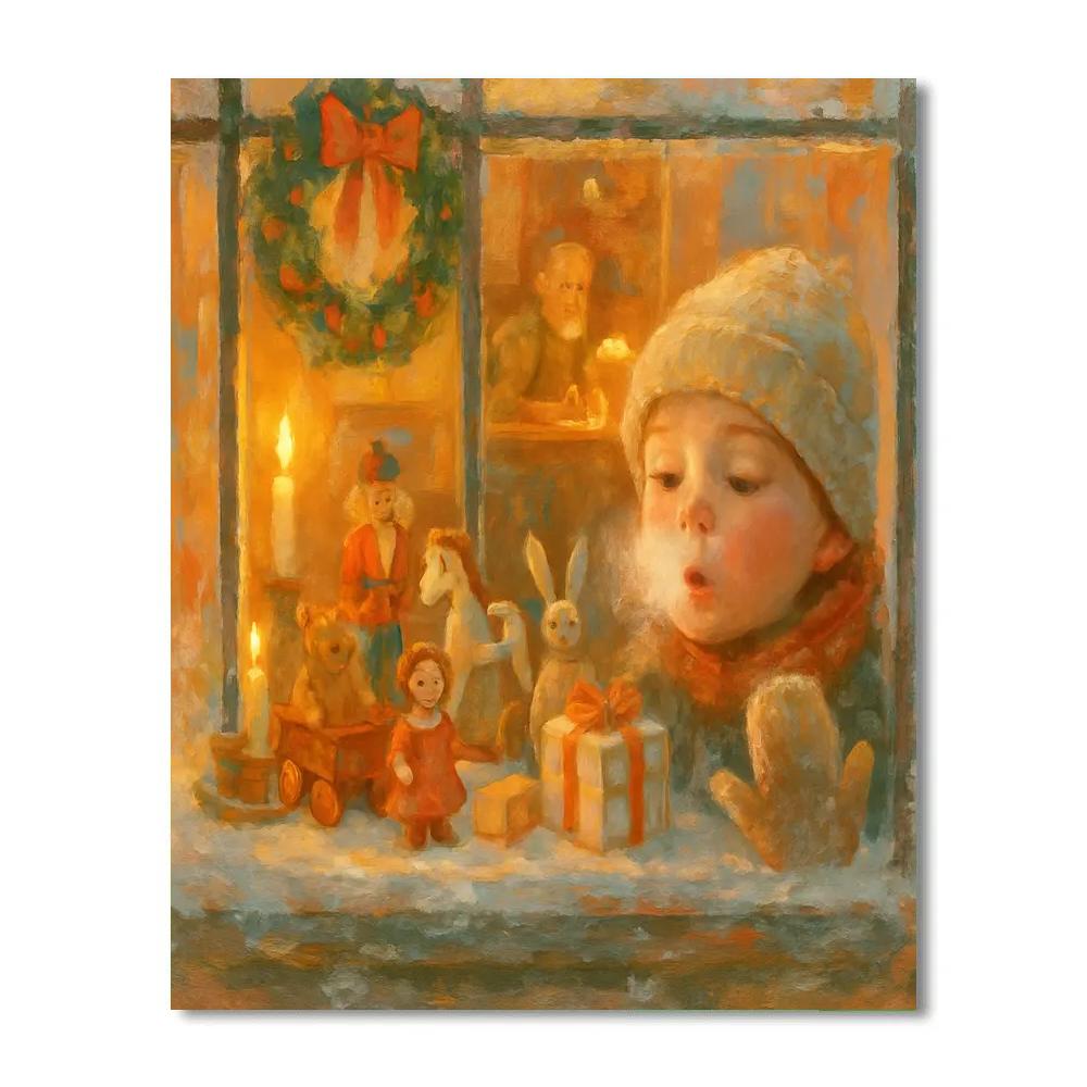 Frosted Toymaker Window paint by number