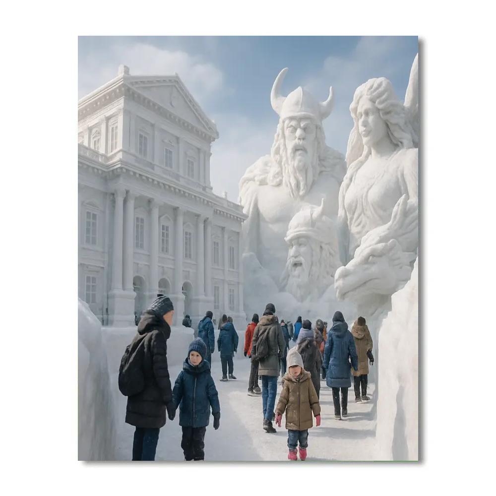 Sapporo Snow Festival Sculptures DIY paint by numbers