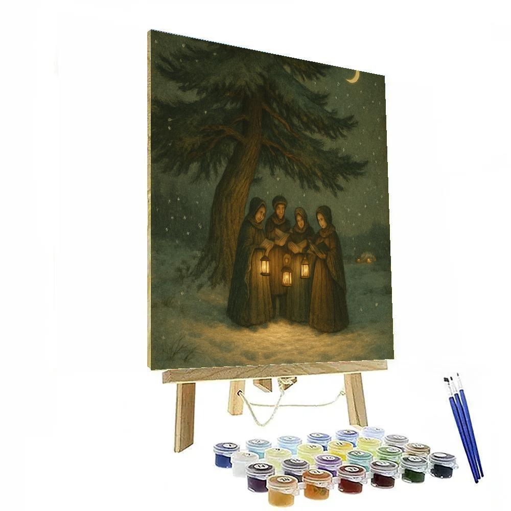 Snowy Lantern Choir Painting by numbers kit