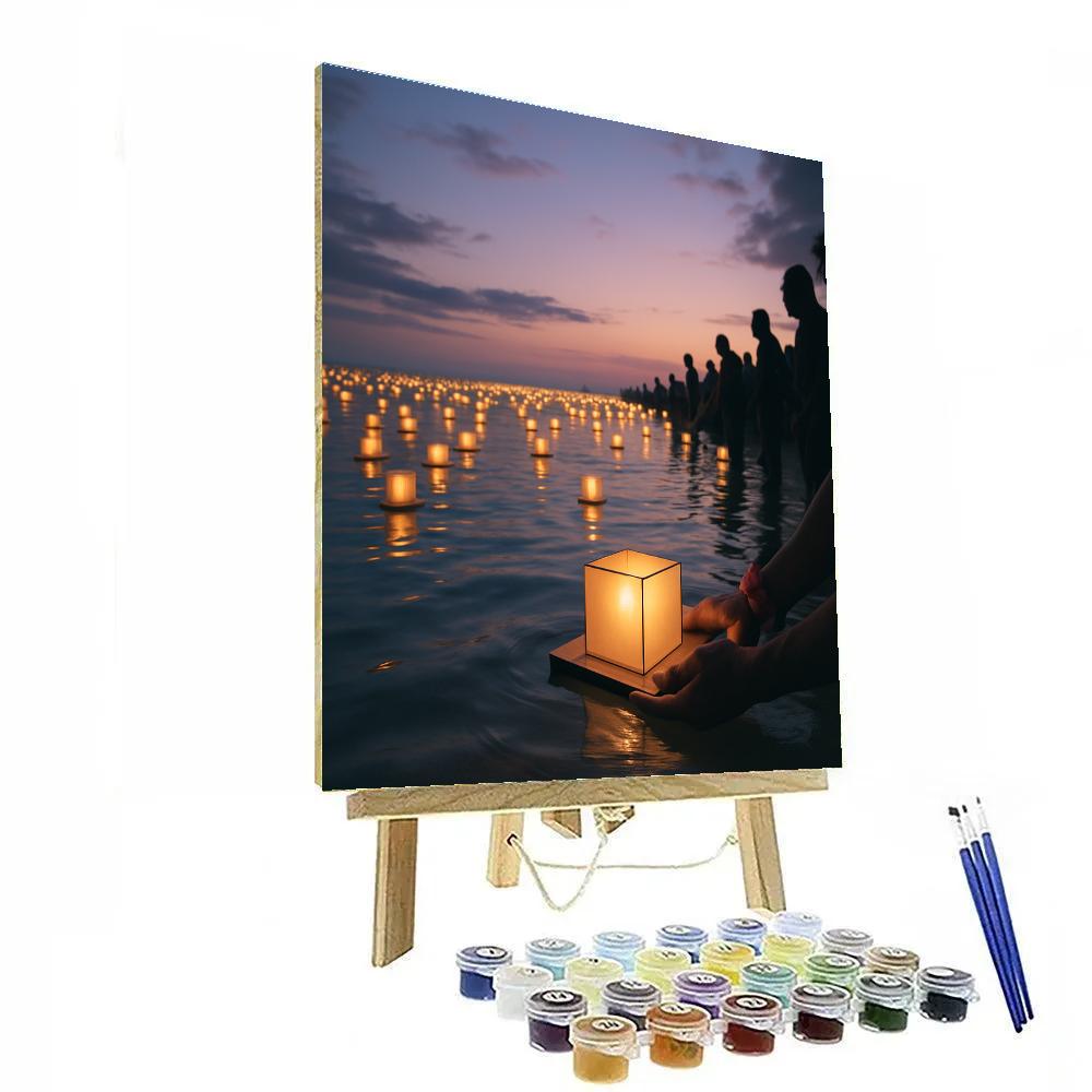Lantern Floating Oahu Night Paint by numbers art