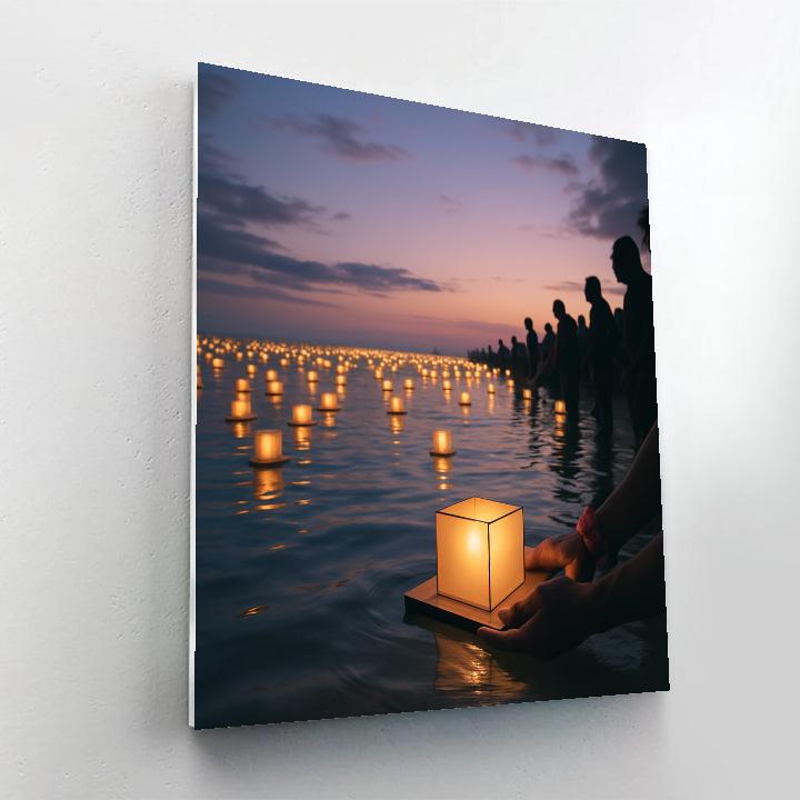Lantern Floating Oahu Night Paint by numbers art