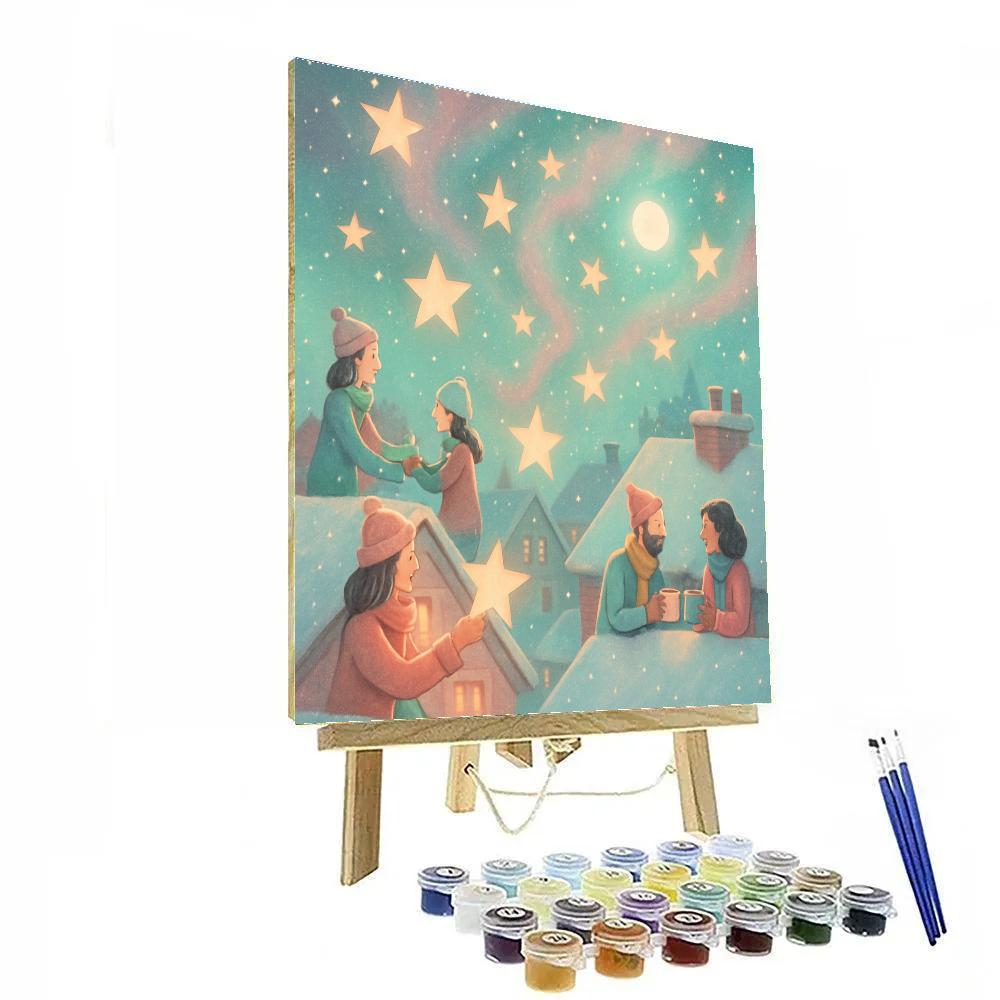 Paper Star Rooftop Party paint by numbers