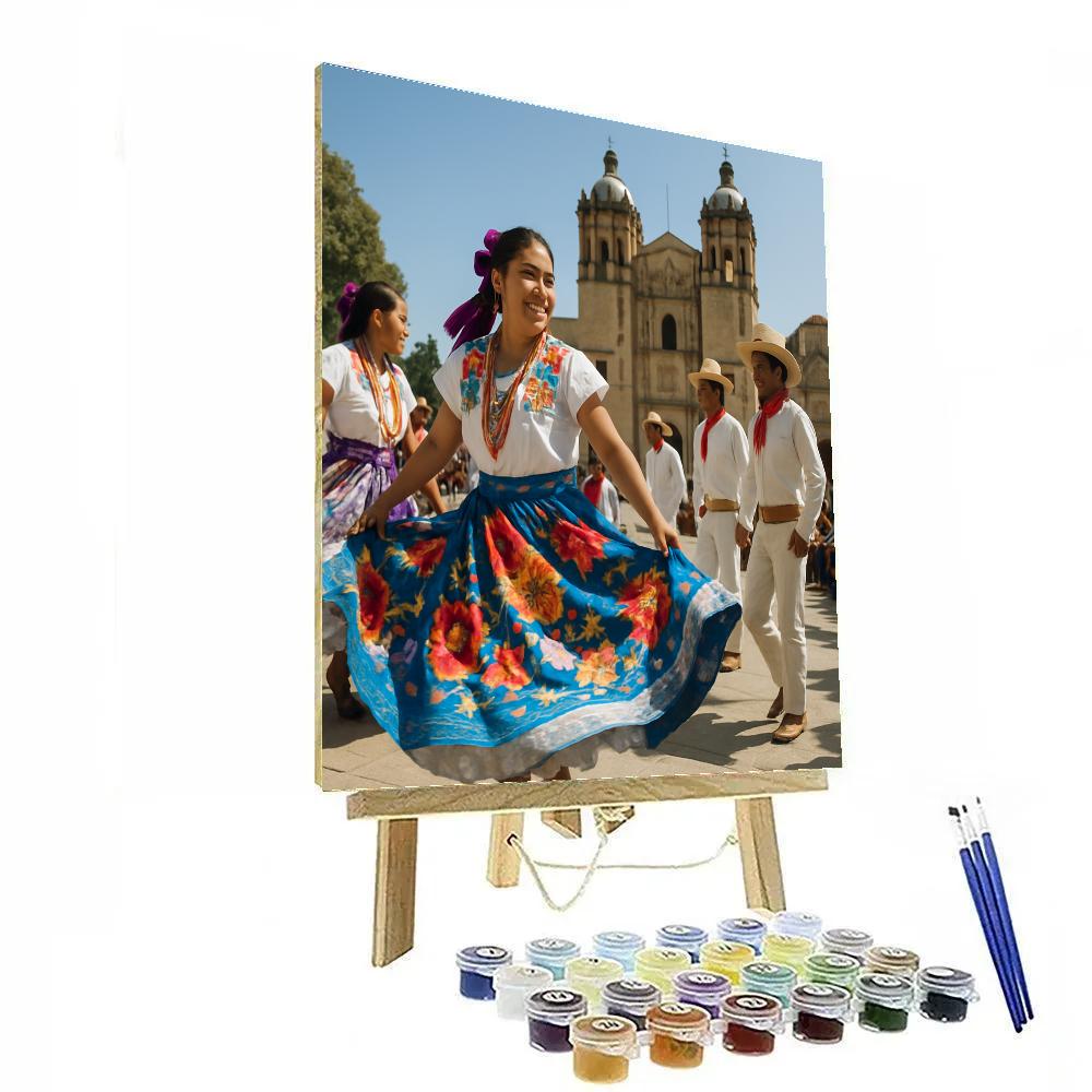 Guelaguetza Dance Plaza paint by color