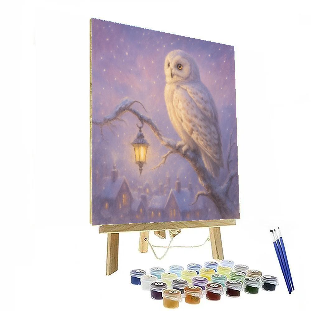 Whispering Snow Owl Watch Number painting