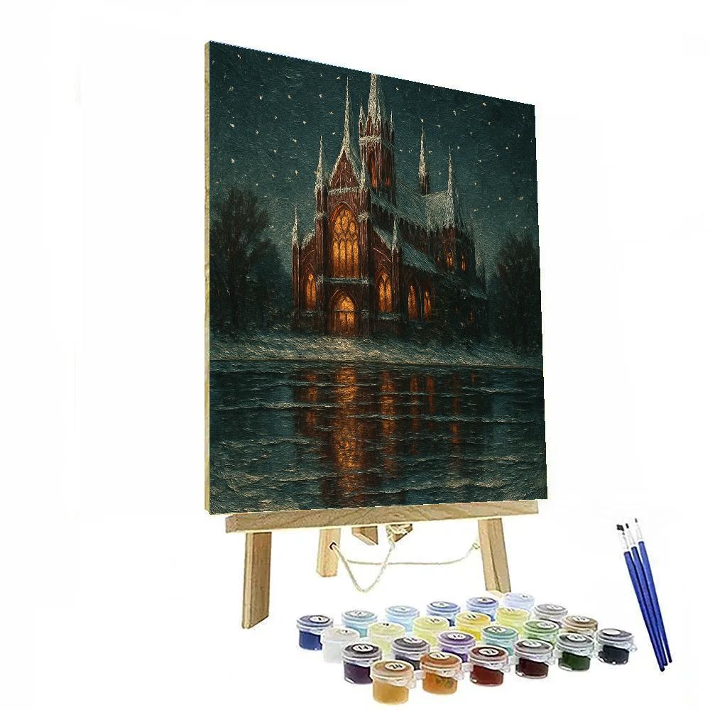 Icicle Cathedral Reflections Paint by numbers kits