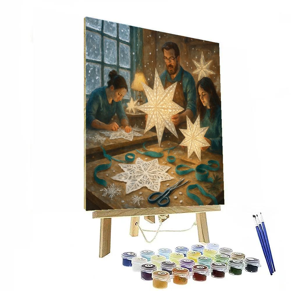 Snowflake Lantern Workshop DIY paint by numbers