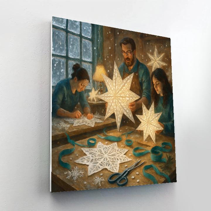 Snowflake Lantern Workshop DIY paint by numbers