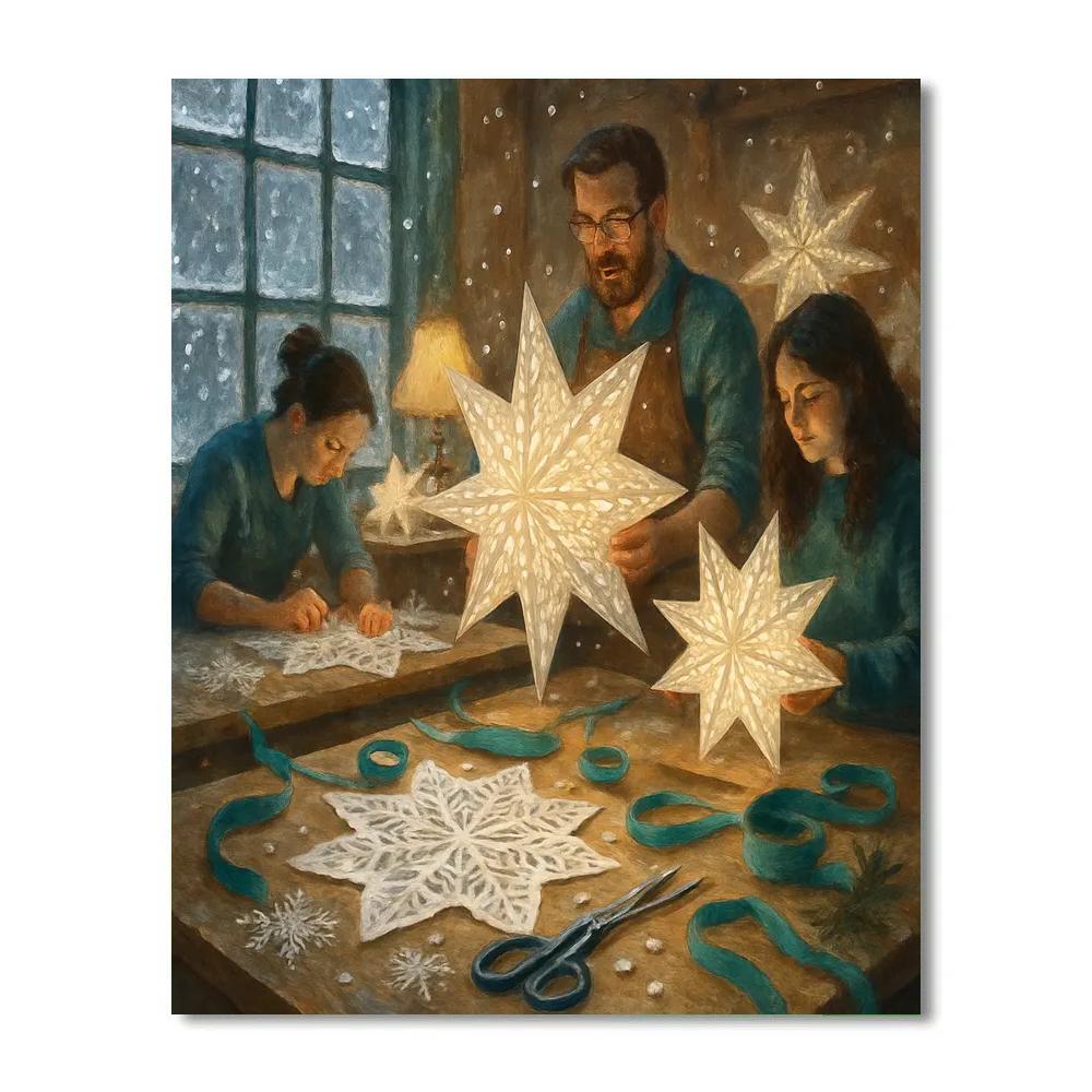 Snowflake Lantern Workshop DIY paint by numbers