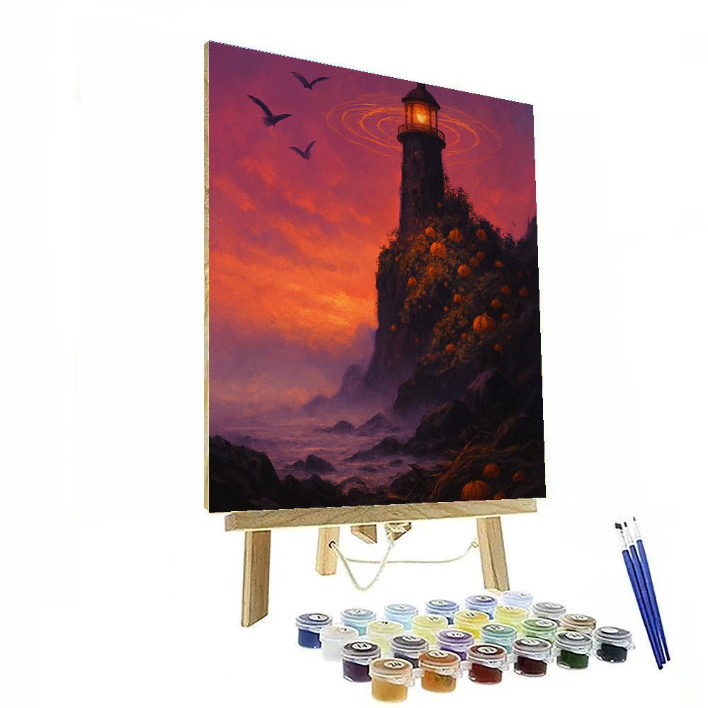 Lantern Lighthouse Of Lichen Point Number painting