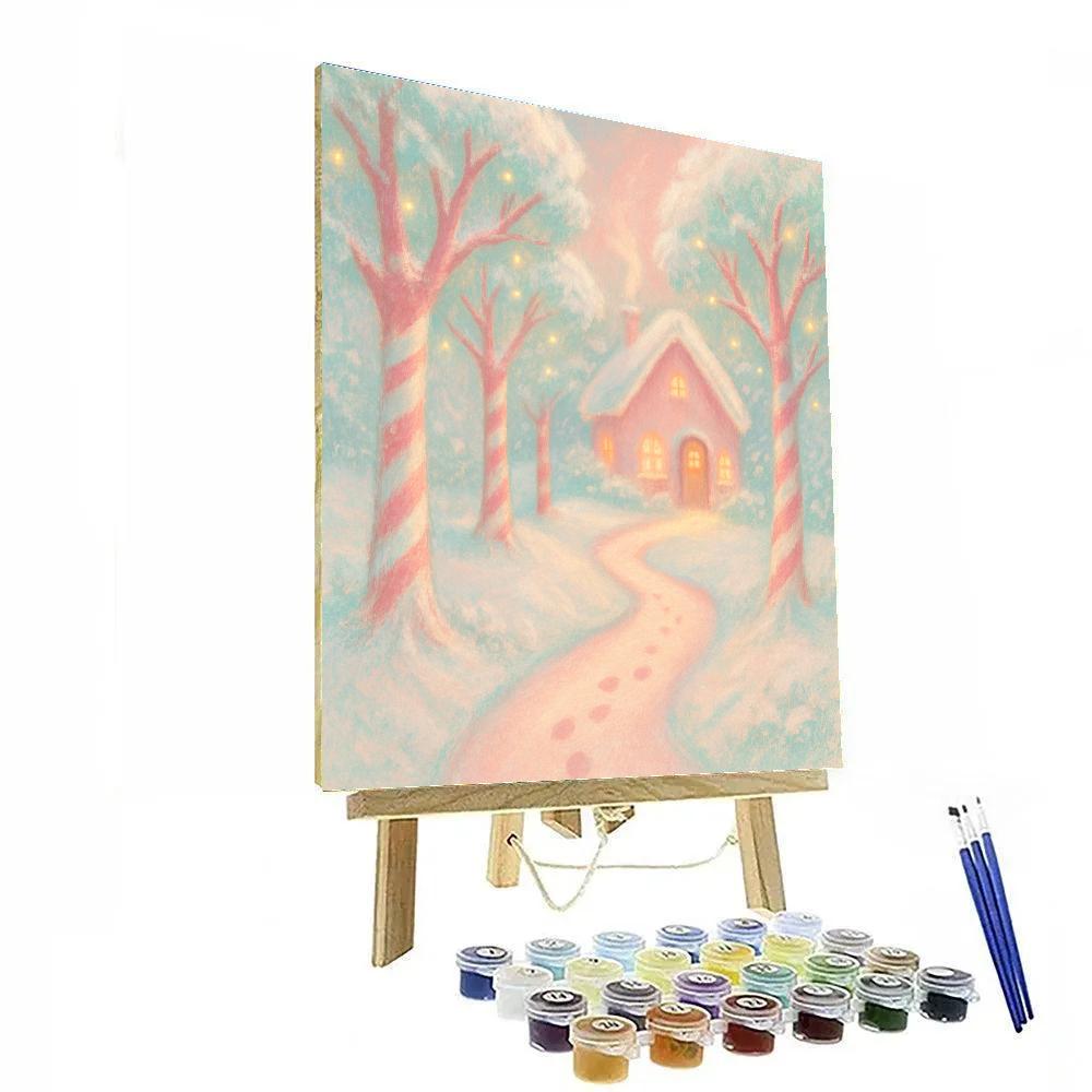 Candy Cane Forest Path Painting by numbers kit