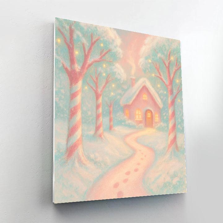 Candy Cane Forest Path Painting by numbers kit