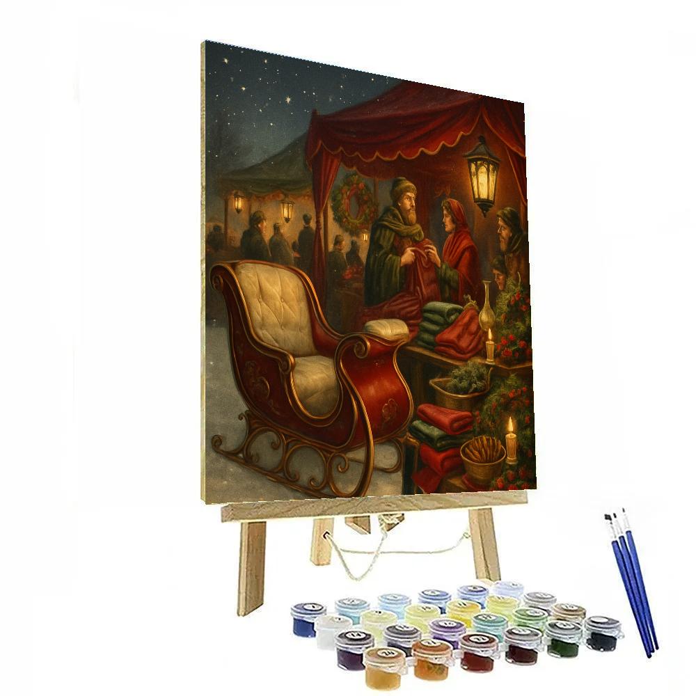 Velvet Night Market Sleigh Numbered painting kits