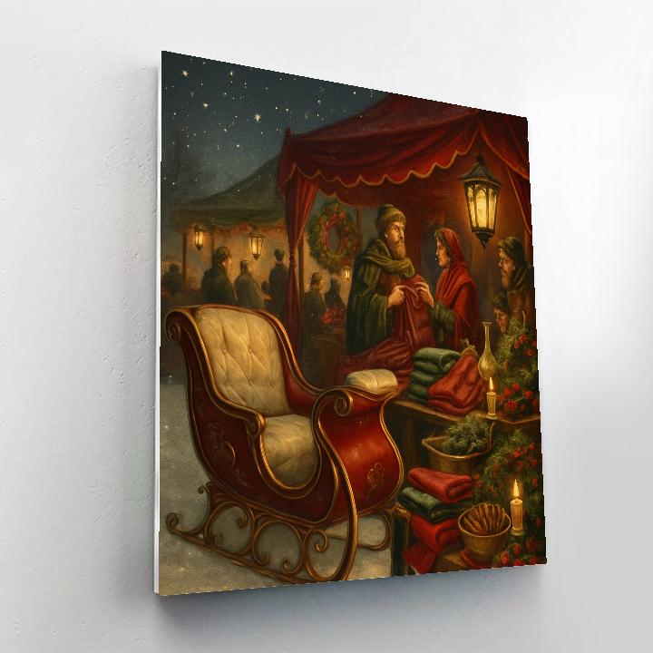 Velvet Night Market Sleigh Numbered painting kits