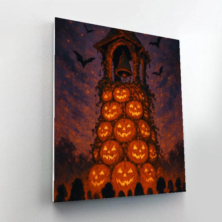Pumpkin Bell Tower Paint by numbers art