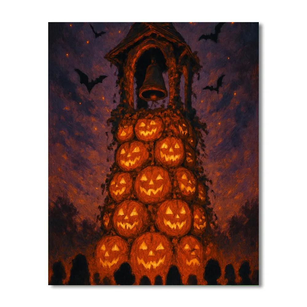 Pumpkin Bell Tower Paint by numbers art